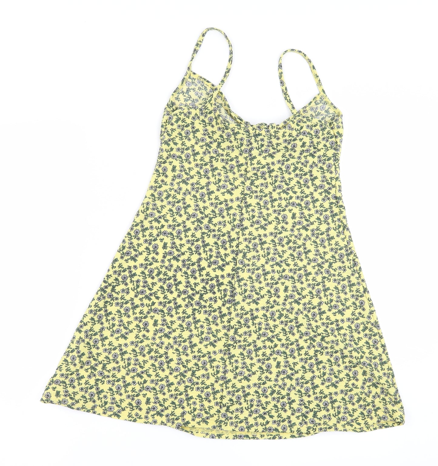 Topshop Womens Yellow Floral  Basic Blouse Size 4