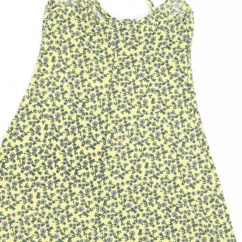 Topshop Womens Yellow Floral  Basic Blouse Size 4
