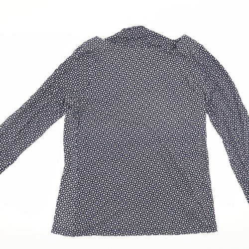M&S Womens Blue Argyle/Diamond  Basic T-Shirt Size 14