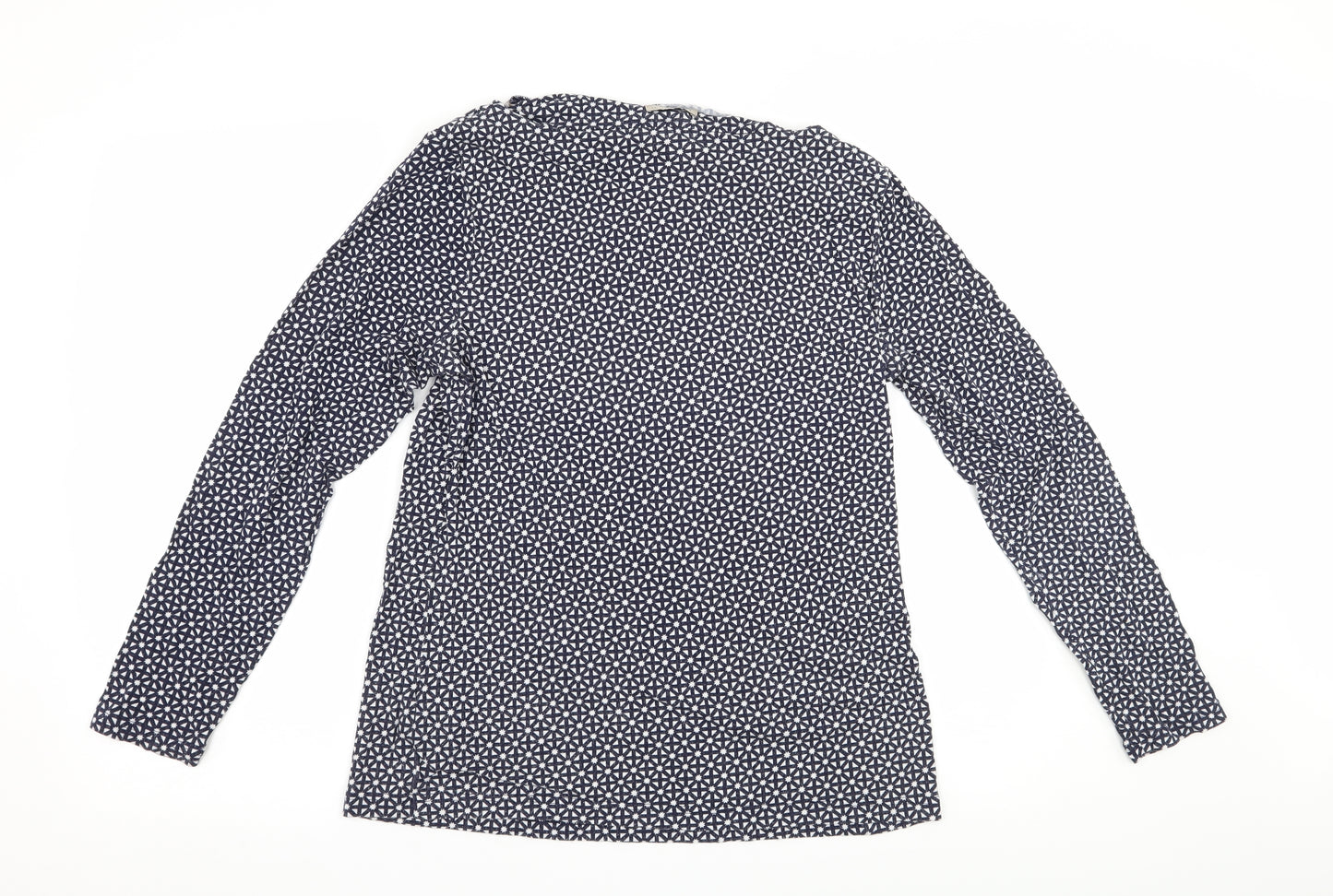 M&S Womens Blue Argyle/Diamond  Basic T-Shirt Size 14
