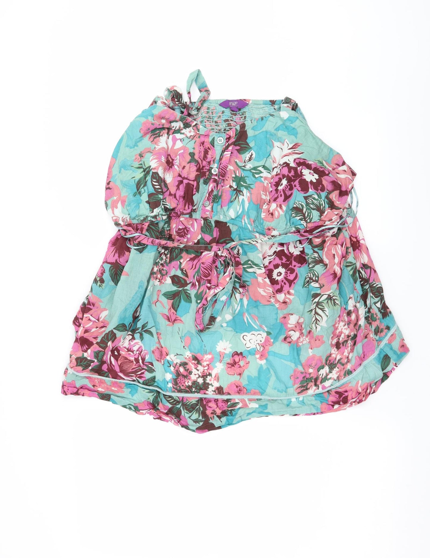 F&F Womens Blue Floral  Basic Blouse Size 26