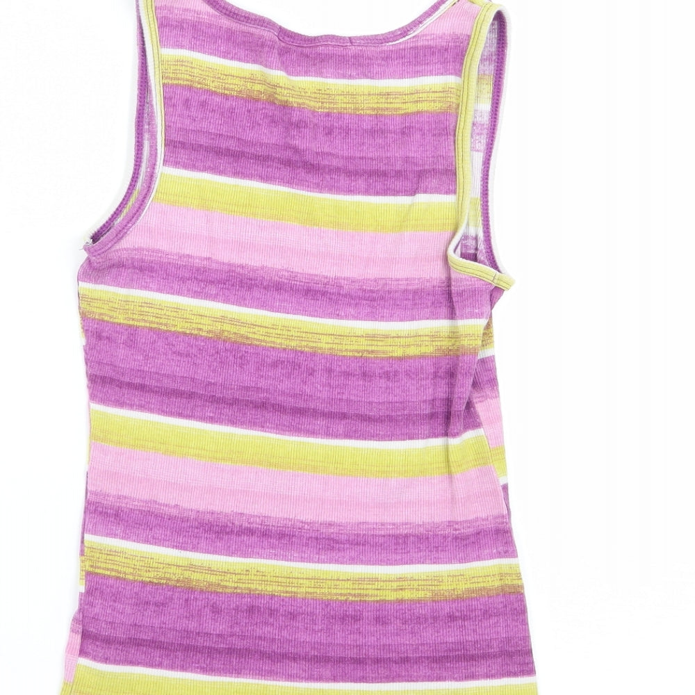 George Girls Pink Striped  Basic Tank Size 8 Years