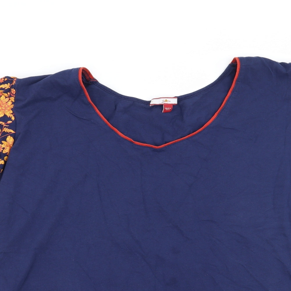 Joe Browns Womens Blue   Basic T-Shirt Size 28  - Flower Print