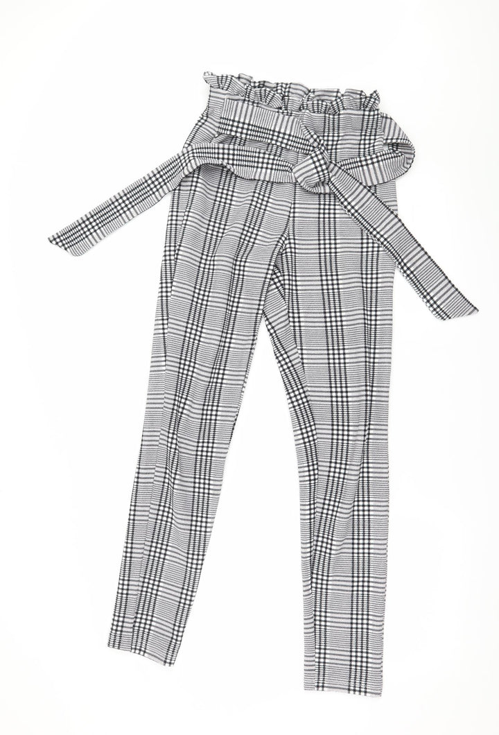 Shien Womens Grey Check  Dress Pants Trousers Size XS L29 in