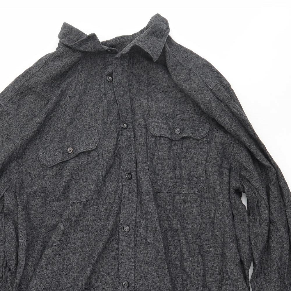 George Mens Grey    Button-Up Size 2XL