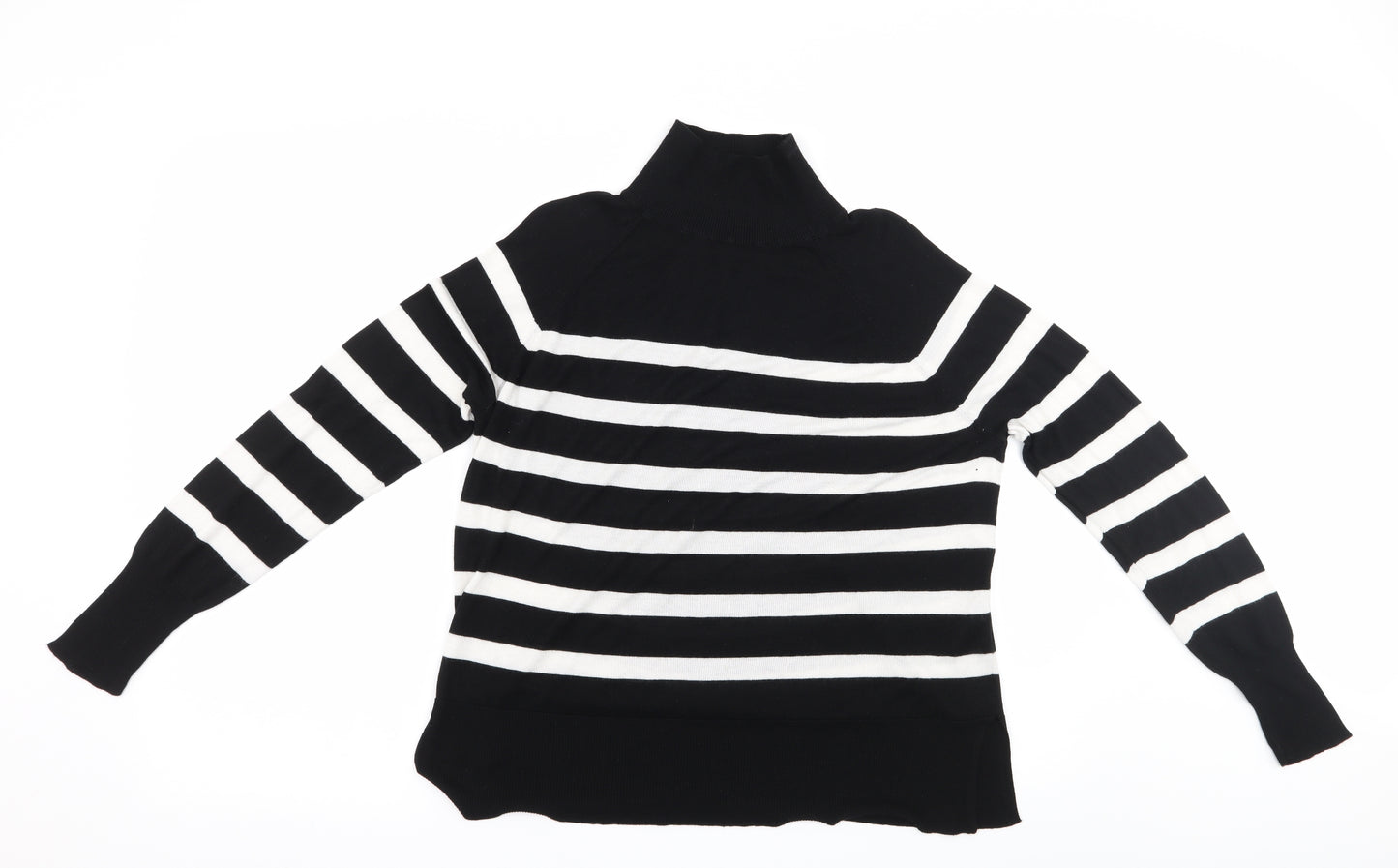 Zara Womens Black Striped  Basic T-Shirt Size S