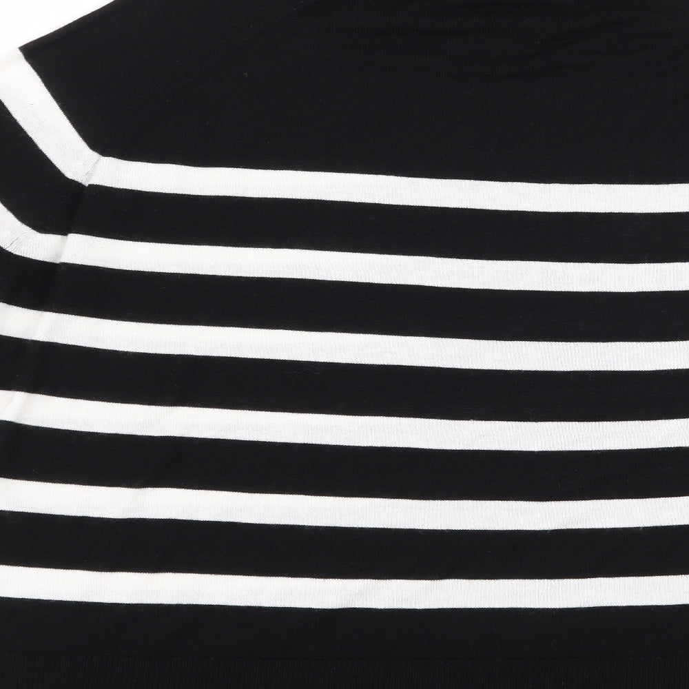 Zara Womens Black Striped  Basic T-Shirt Size S
