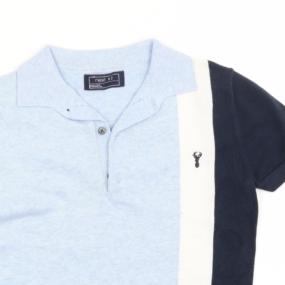 NEXT Boys Blue Striped  Basic Polo Size 7 Years