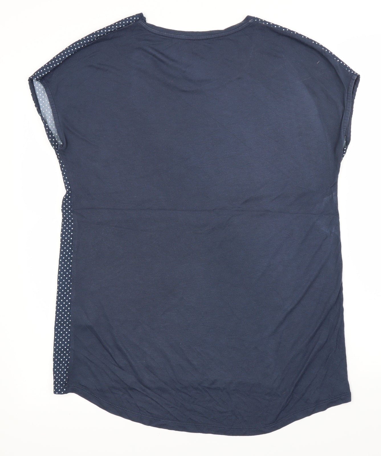 Montego Womens Blue Polka Dot  Basic Blouse Size M