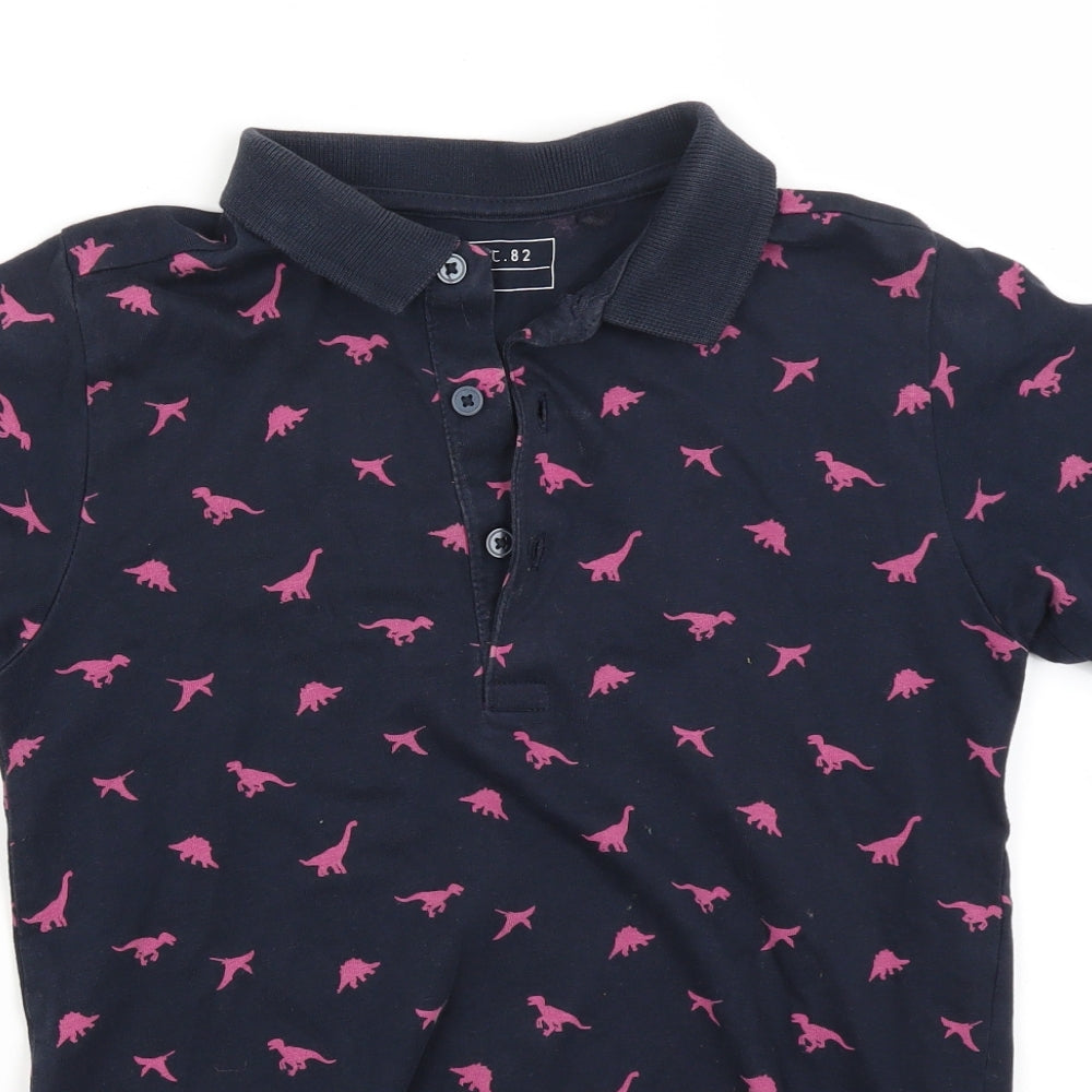 NEXT Boys Blue   Basic Polo Size 7 Years  - DINOSAUR