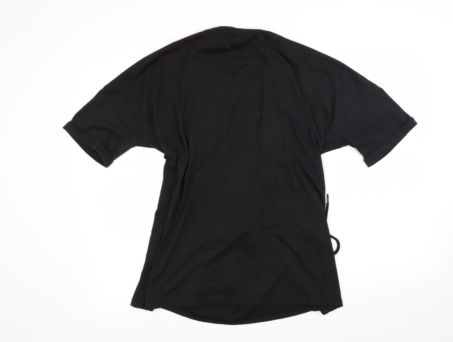 Missguided Womens Black   Basic T-Shirt Size 10  - Lace Up