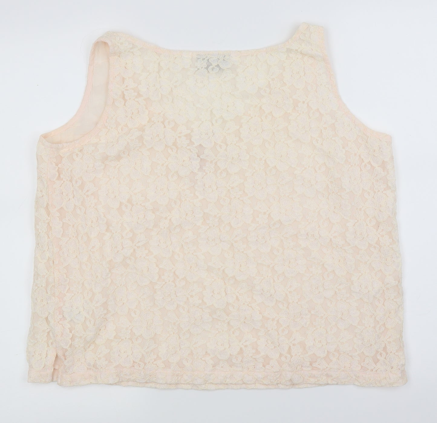 Together Womens Pink Floral Lace Basic Blouse Size 18