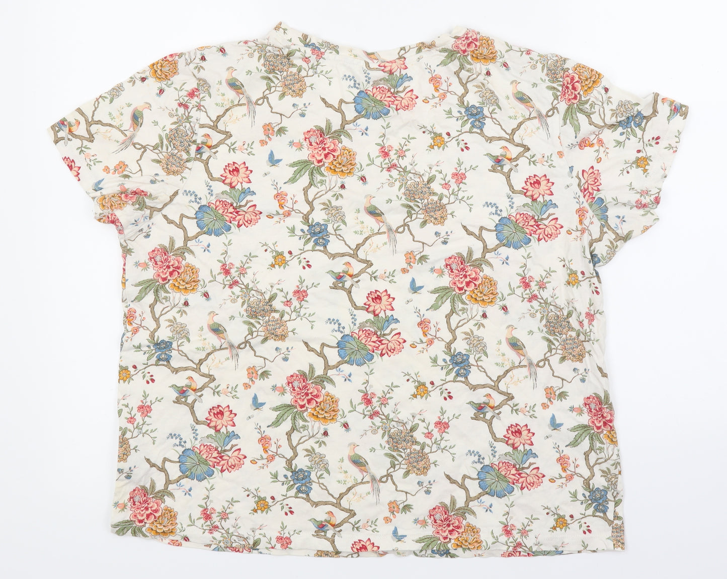GP&J Baker X H&M Womens Ivory Floral  Basic T-Shirt Size M