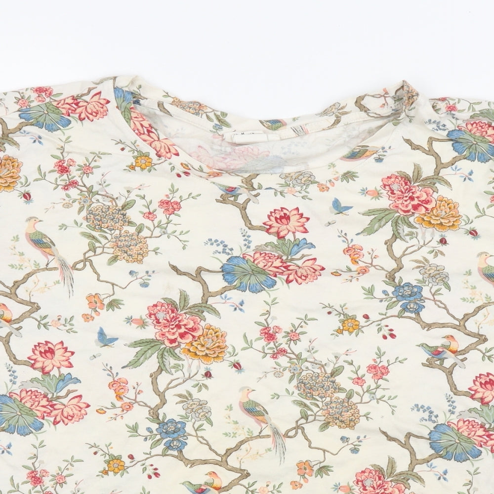 GP&J Baker X H&M Womens Ivory Floral  Basic T-Shirt Size M