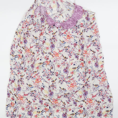 M&S  Womens White Floral  Slip Dress  Size 10