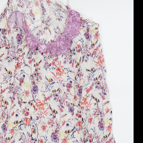M&S  Womens White Floral  Slip Dress  Size 10
