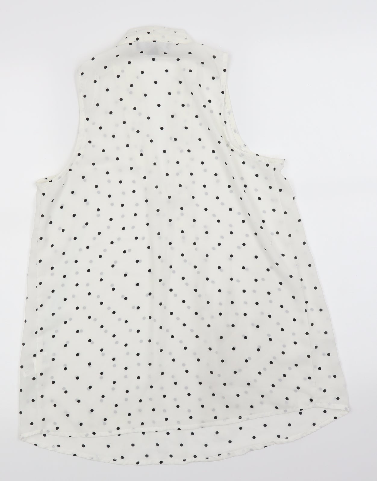 Atmosphere Womens White Polka Dot  Basic Blouse Size 8  - Sheer