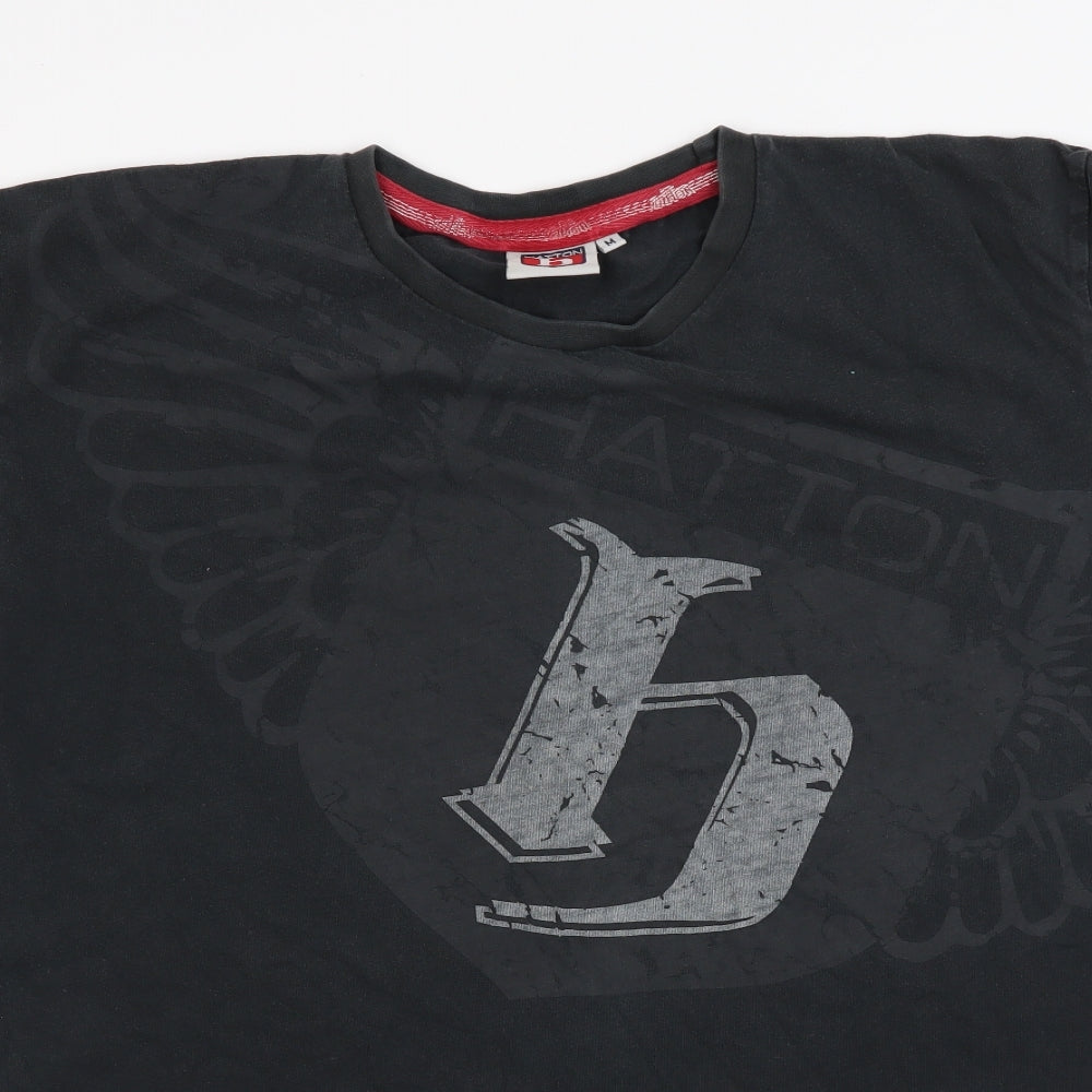 HATTON Mens Black    T-Shirt Size M