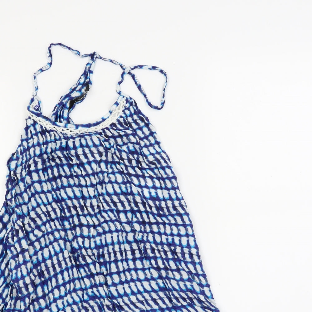 Papaya Womens Blue Polka Dot  Basic Blouse Size S