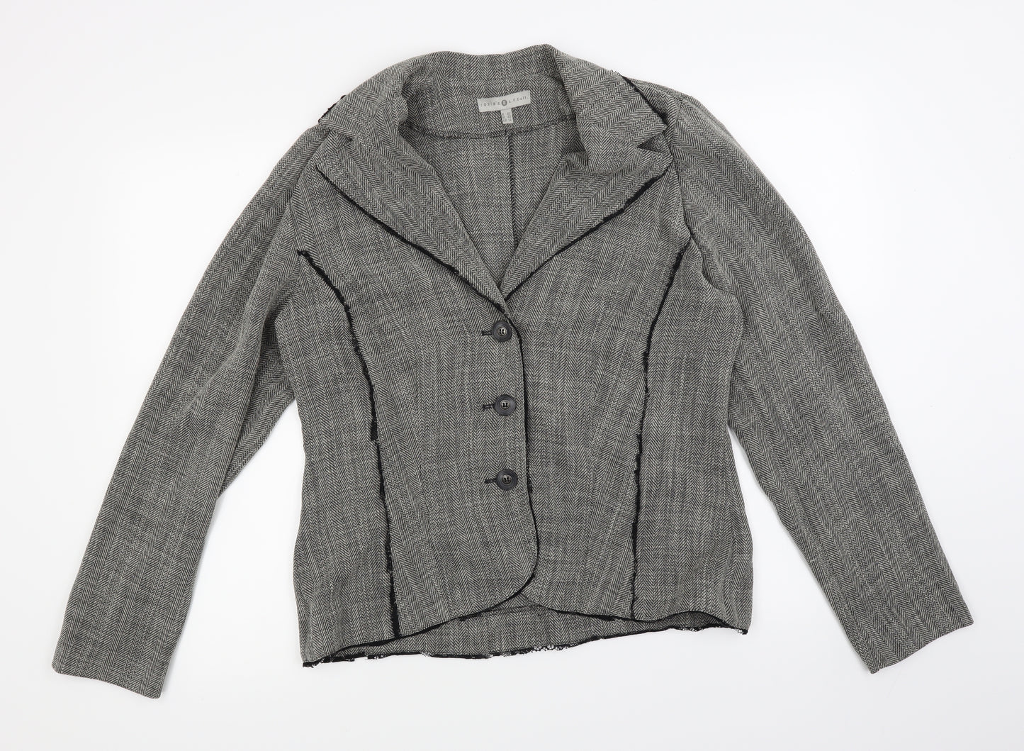 Rosie's Womens Grey Herringbone  Jacket Blazer Size 14