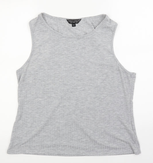 Front view of Dorothy Perkins women’s grey basic tank, size UK 20