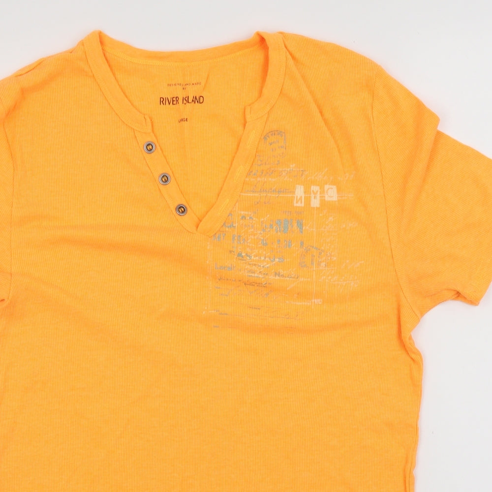 River Island Mens Orange    T-Shirt Size L