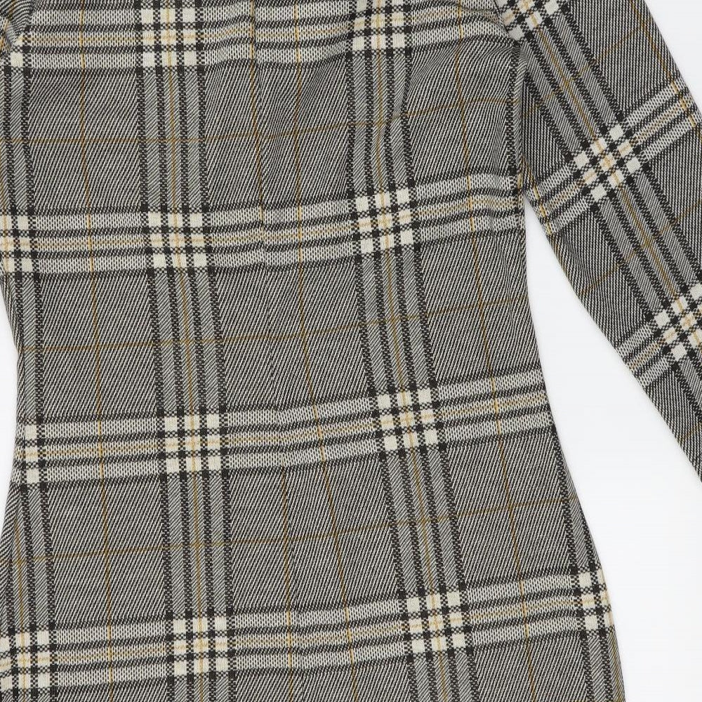 NEXT Womens Brown Plaid  Jacket Dress  Size 12