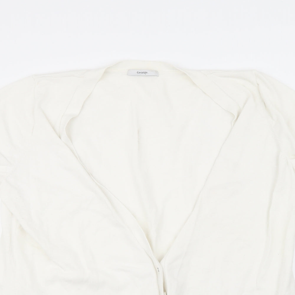 George Womens White   Cardigan Jumper