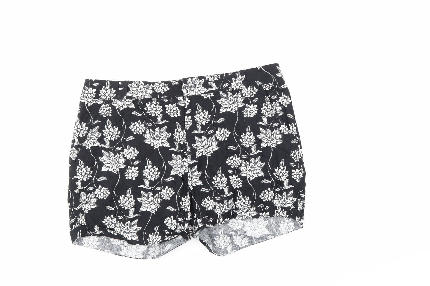 Atmosphere Womens Black Floral  Cargo Shorts Size 18