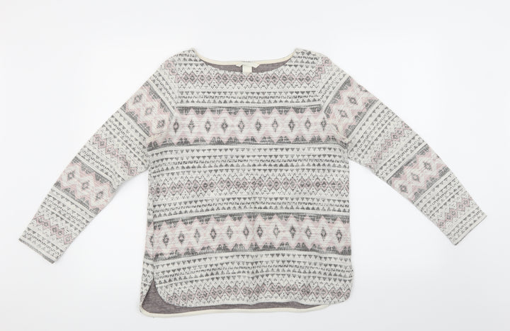 H&M Womens Multicoloured Argyle/Diamond Pullover Jumper Size M