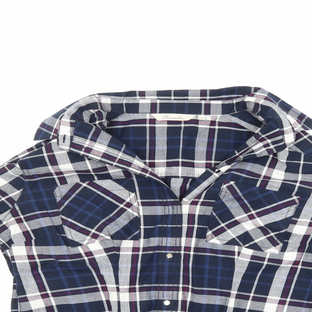 Peacocks Womens Multicoloured Check  Basic Button-Up Size 14