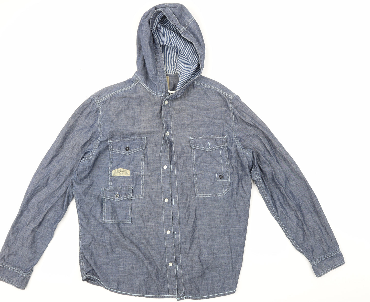 NEXT Mens Blue  Denim Jacket Coatigan Size 2XL