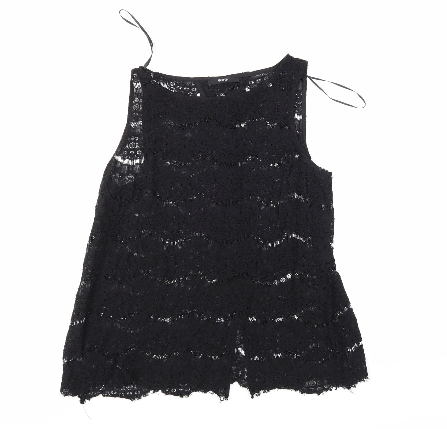 George Womens Black Floral  Basic Blouse