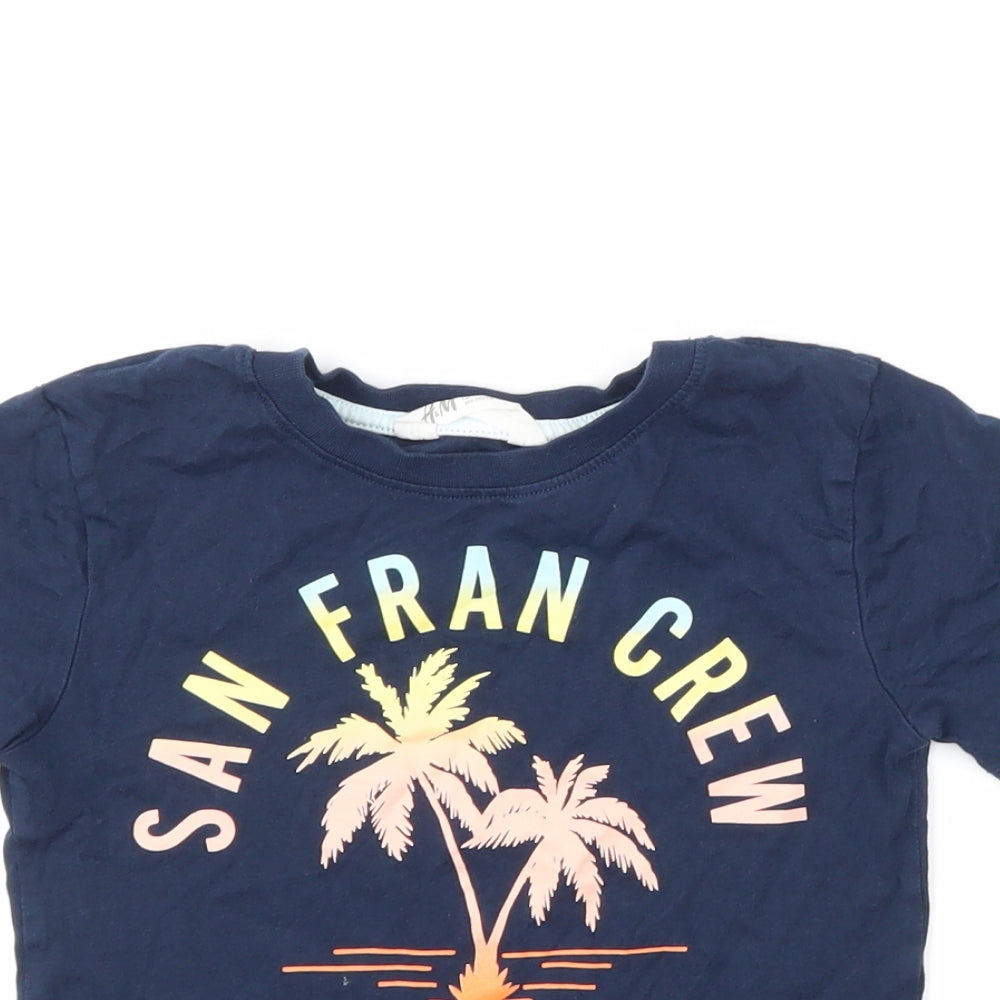 H&M Boys Blue   Basic T-Shirt Size 4-5 Years