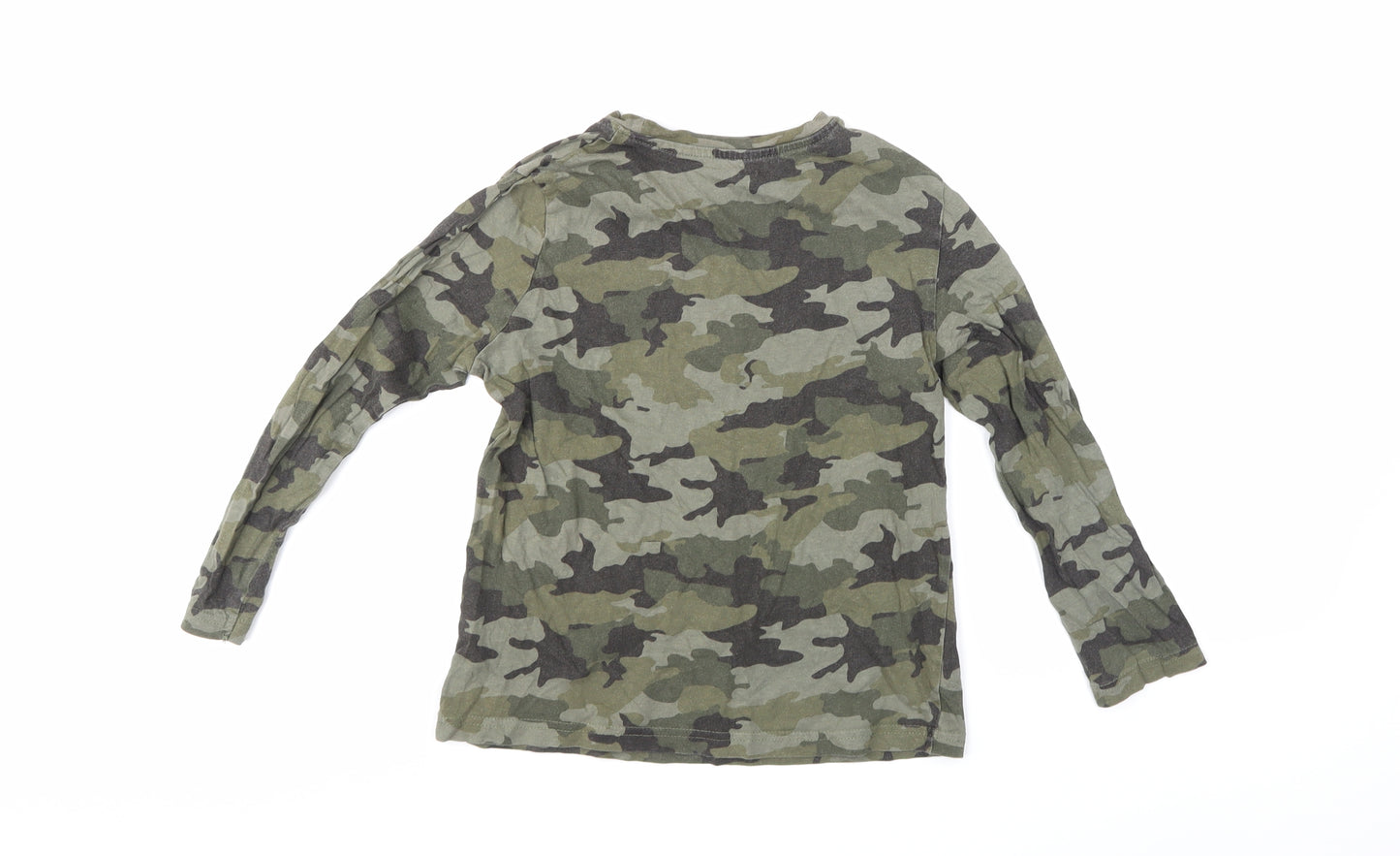 Primark Boys Green Camouflage  Pullover Jumper Size 8-9 Years