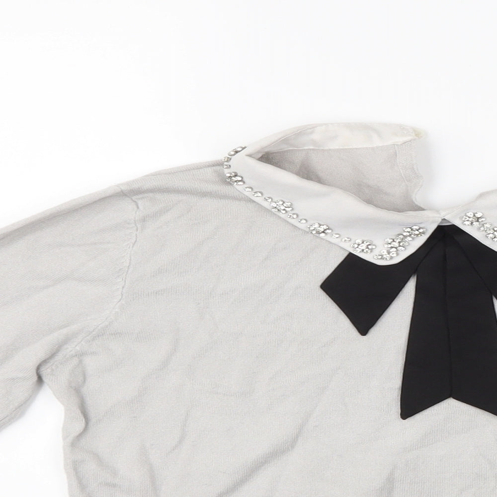 Blue Vanilla Womens Grey   Pullover Jumper Size S