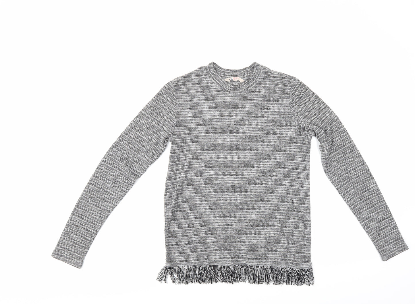 H&M Girls Grey Striped  Pullover Jumper Size 14 Years
