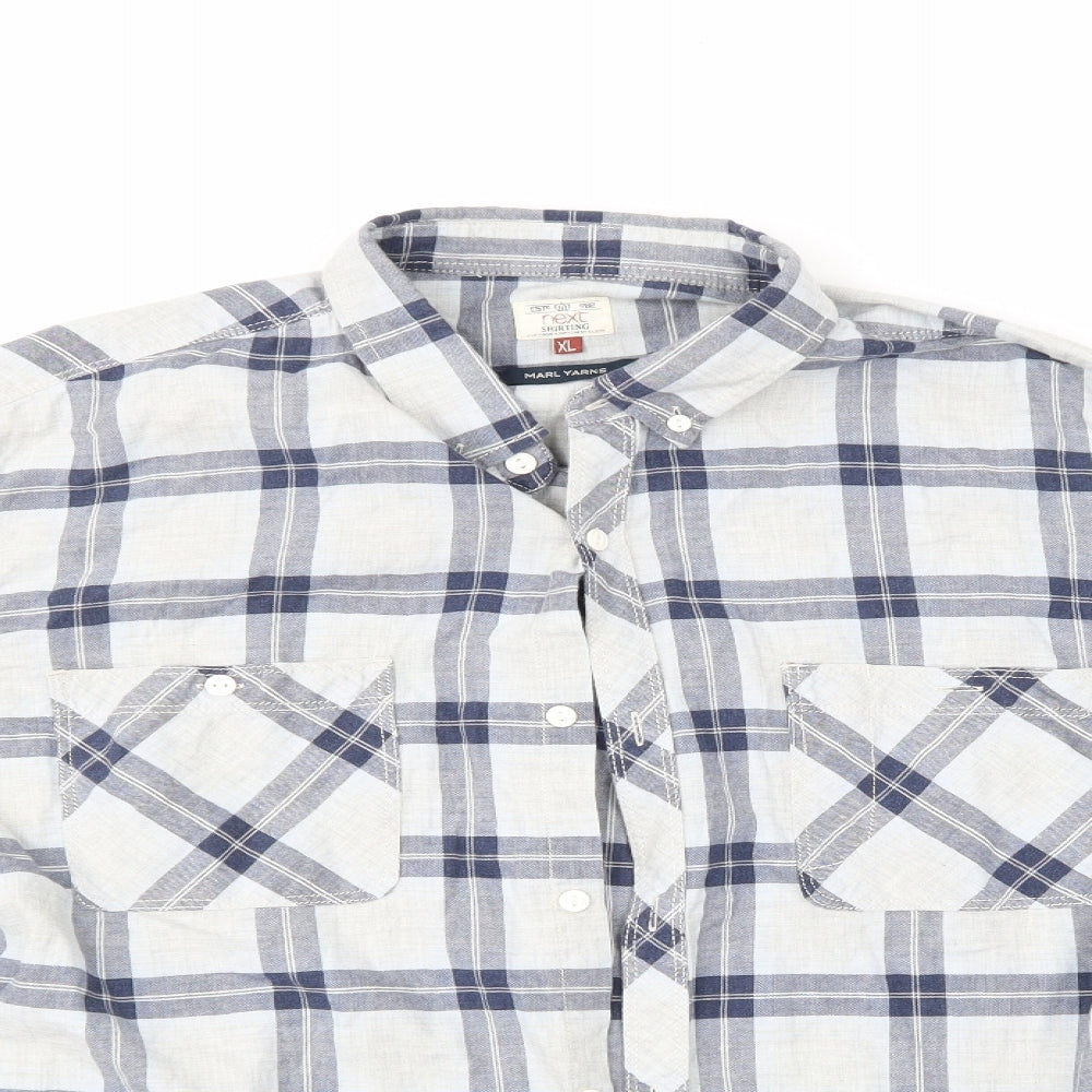 NEXT Mens Multicoloured Check   Button-Up Size XL