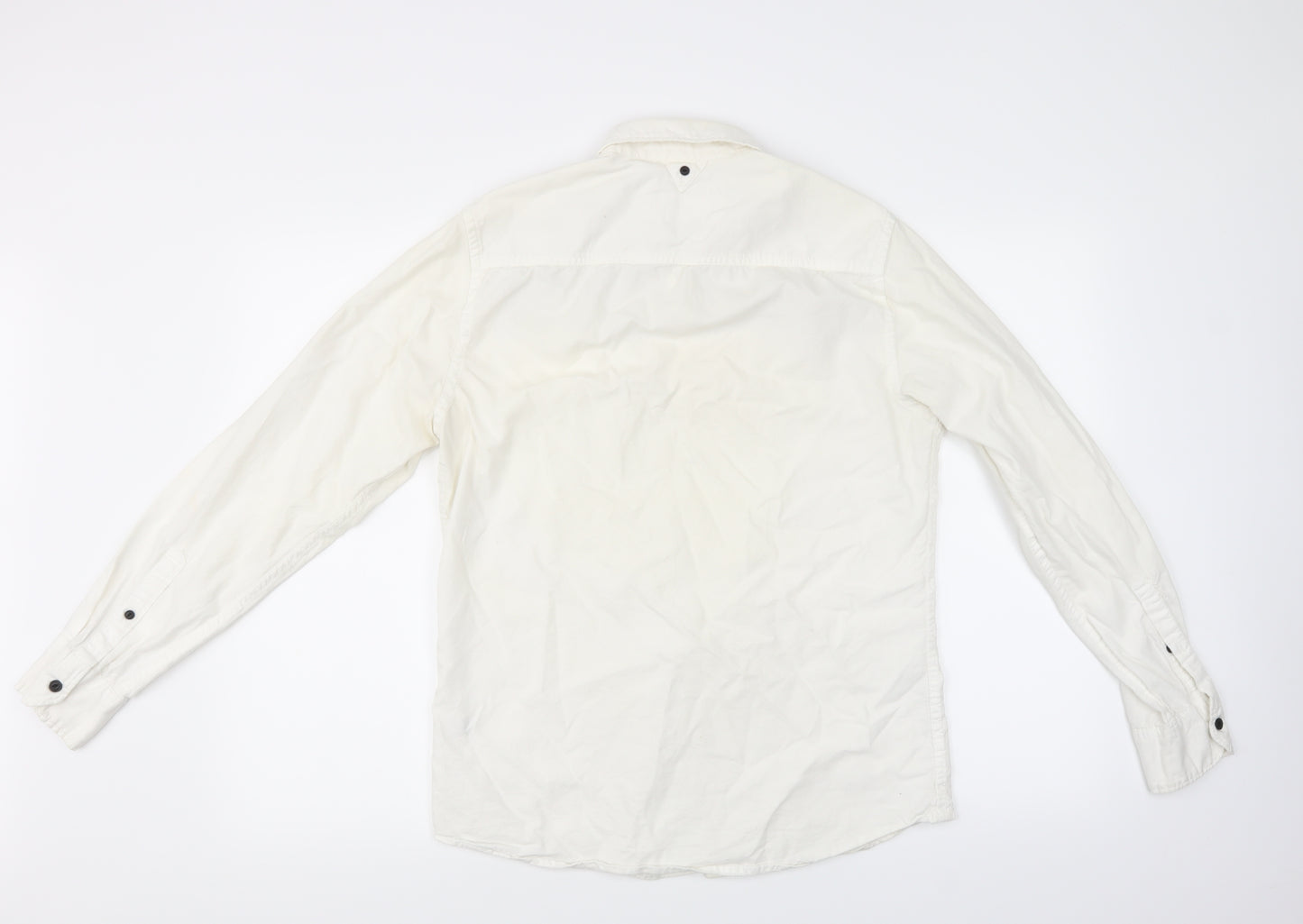 River Island Mens White    Button-Up Size M