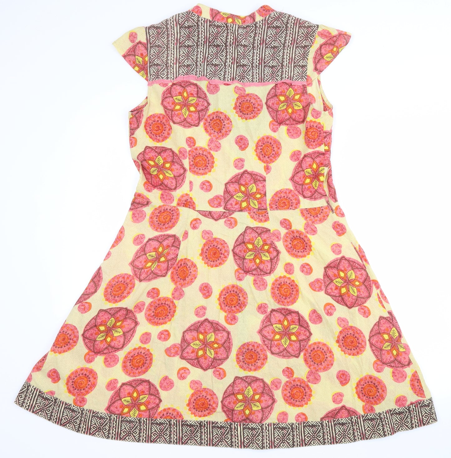 River Island Womens Yellow Floral  T-Shirt Dress  Size 10