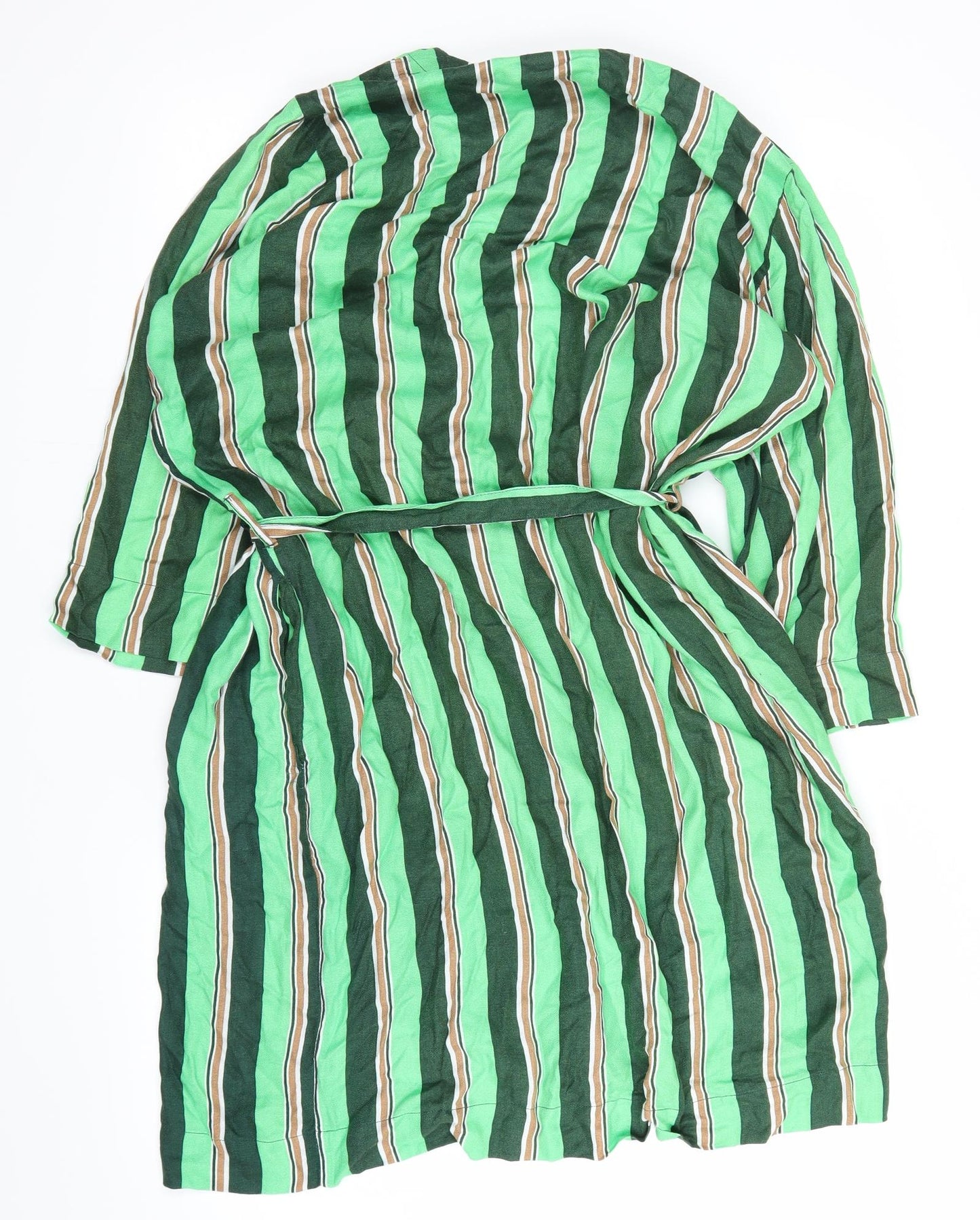 Kaffe Womens Green Striped  Babydoll Robe Size 42
