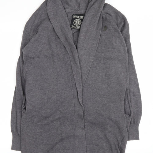 Soul Star Womens Grey   Cardigan Jumper Size L
