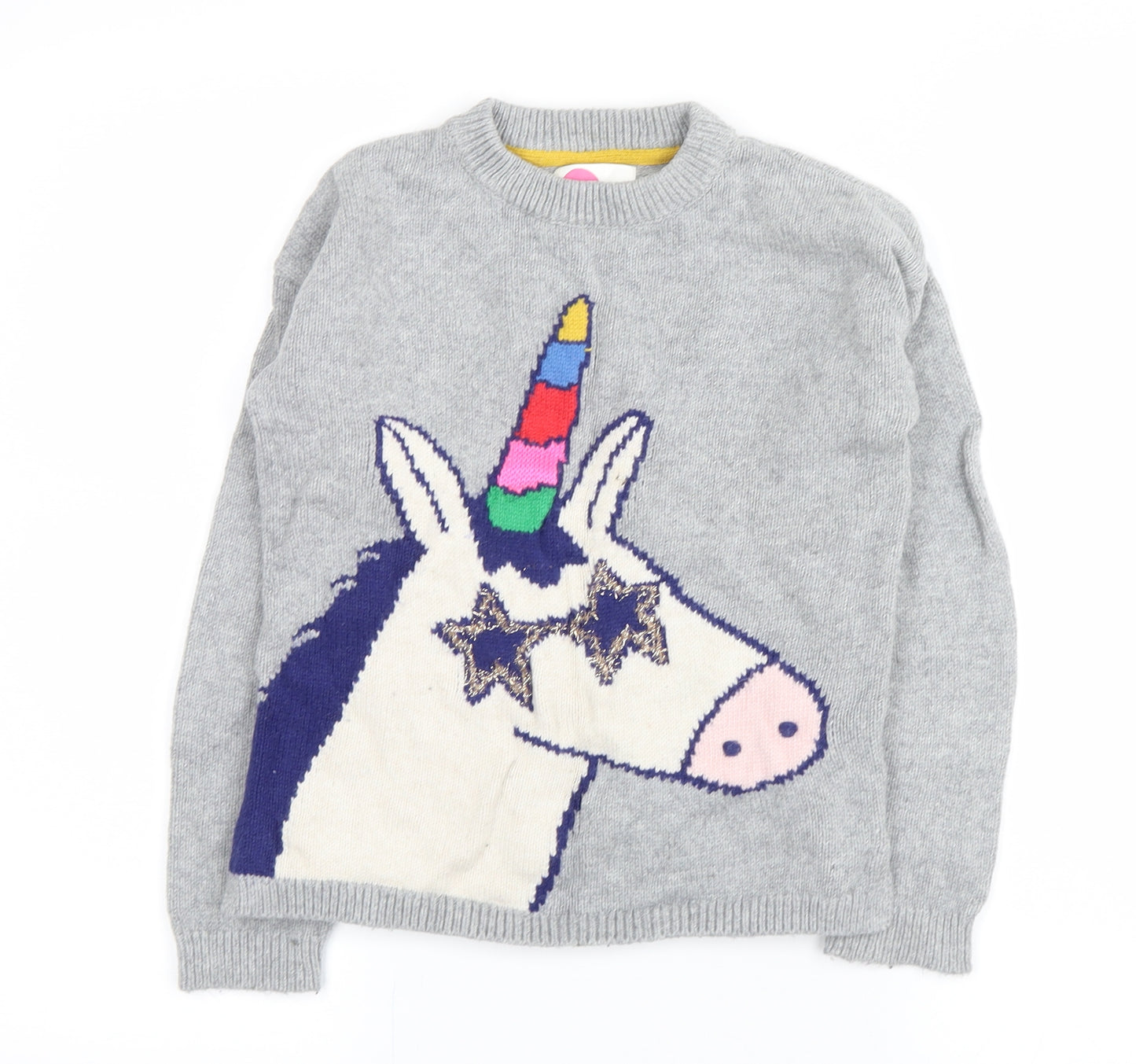 Mini Boden Girls Grey   Pullover Sweatshirt Size 8-9 Years  - unicorn