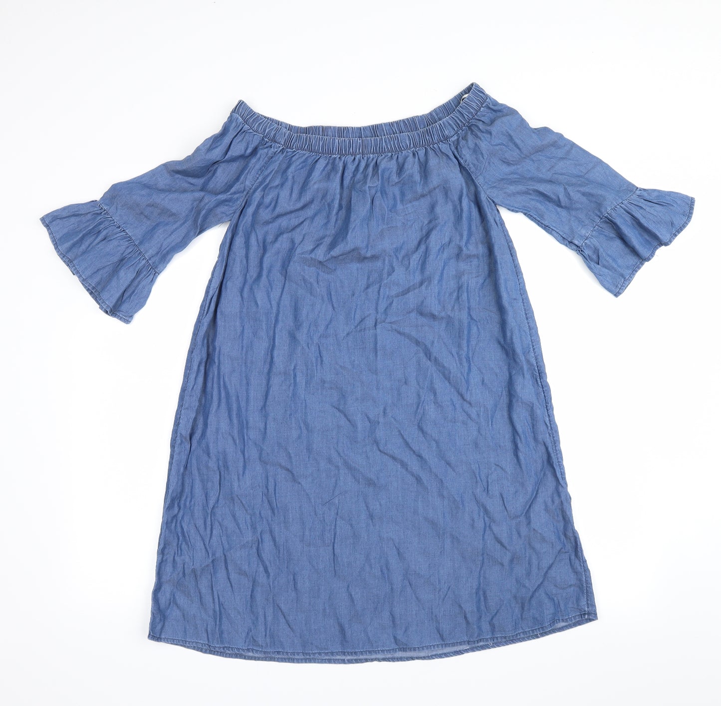 H&M Womens Blue   Shirt Dress  Size 12