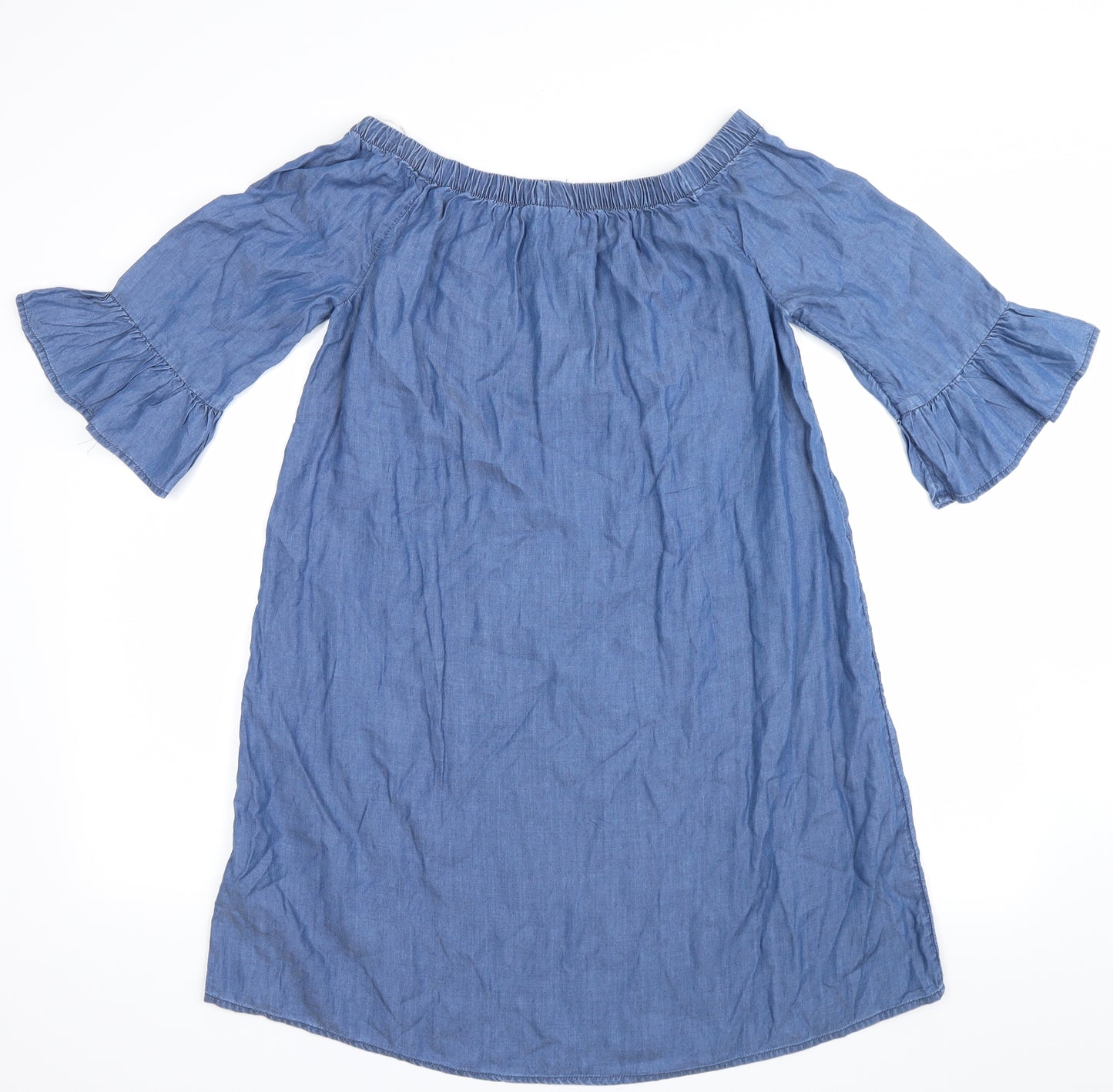 H&M Womens Blue   Shirt Dress  Size 12