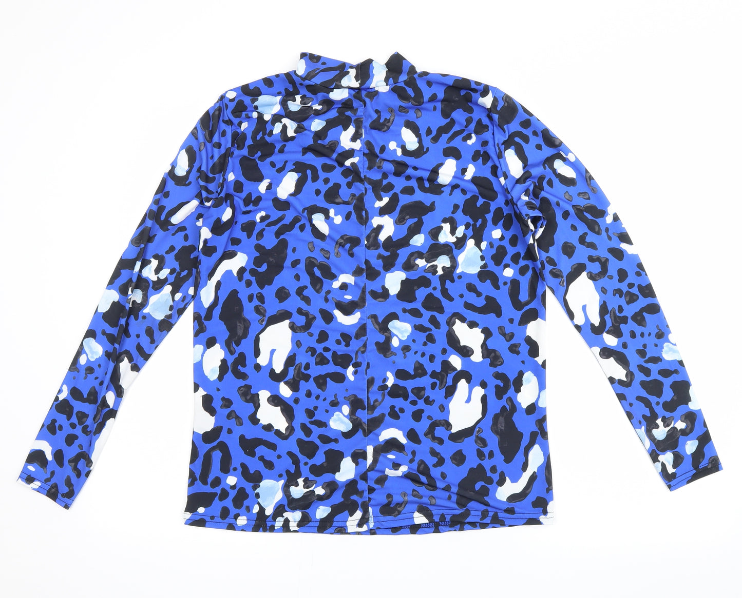 Very Womens Blue Animal Print  Pullover Sweatshirt Size 12  - leopard print