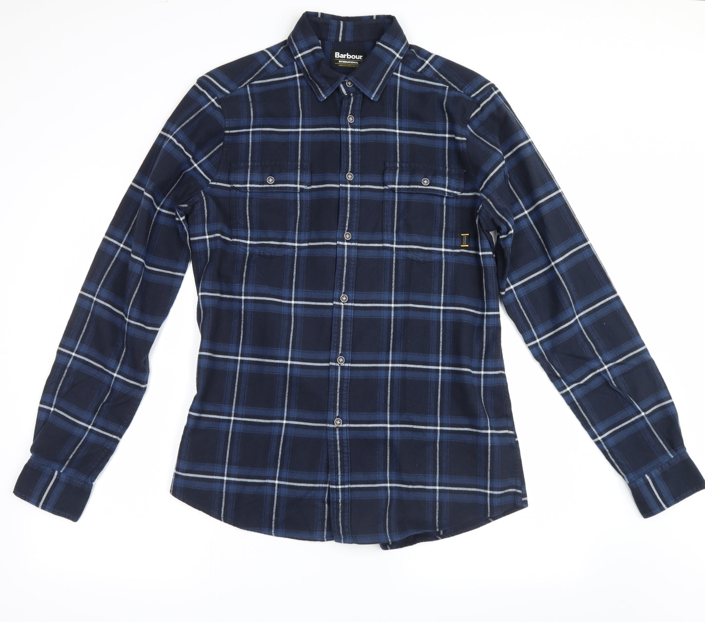 Barbour Mens Blue Plaid   Button-Up Size M