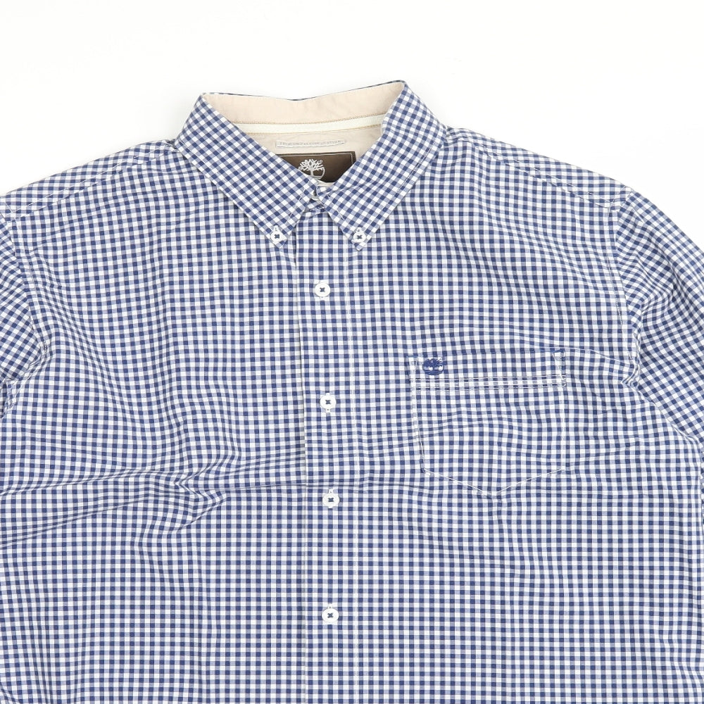 Tree Mens Blue Check   Button-Up Size M