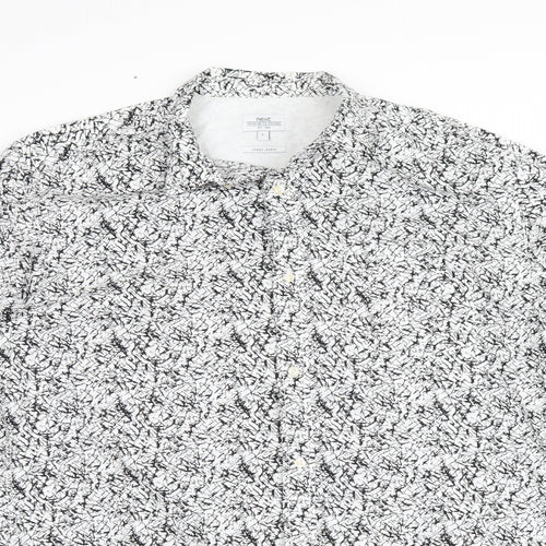NEXT Mens Black Geometric   Button-Up Size L