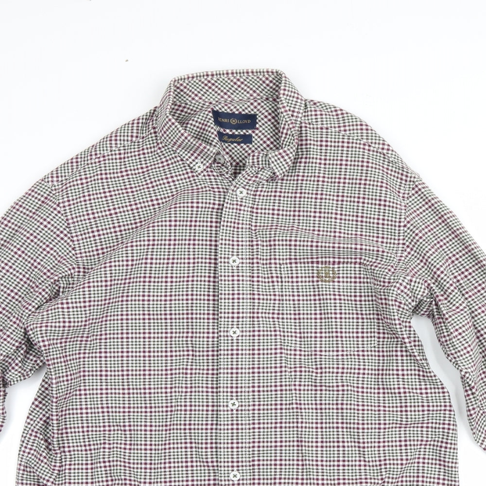 Henri Lloyd Mens Red Plaid   Button-Up Size L